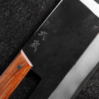 Menkiri (couteau à nouilles) Blue Steel #2 Kurouchi Manche Occidental Marron 330mm-[Musashi]-[Couteaux de cuisine japonais]