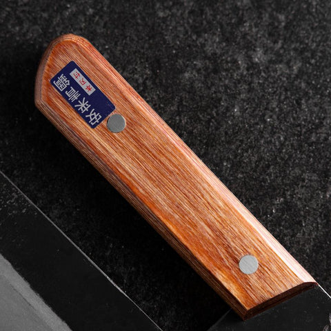 Menkiri (couteau à nouilles) Blue Steel #2 Kurouchi Manche Occidental Marron 330mm-[Musashi]-[Couteaux de cuisine japonais]