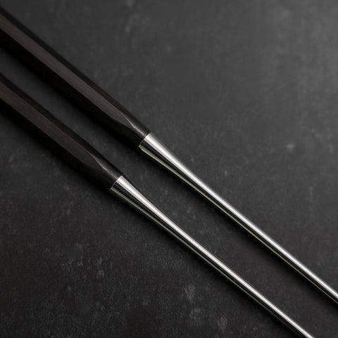 Moribashi Chopsticks Honyaki Stainless Black-Ishime Handle 150mm-[Musashi]-[Couteaux de cuisine japonais]