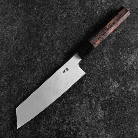 Mukimono Blue Steel #2 Suminagashi Manche en Buffle et Ébène 170mm-[Musashi]-[Couteaux de cuisine japonais]