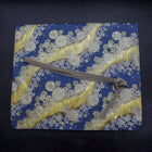 Musashi Japanese Style Kitchen Knife Roll Blue-Golden Sakura River 4 Pockets Handmade-[Musashi]-[Couteaux de cuisine japonais]