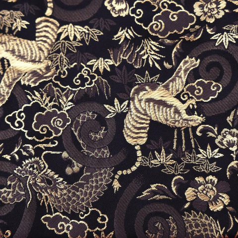 Musashi Japanese Style Kitchen Knife Roll Gold Dragon Tora(Tiger) 1 Pocket Handmade-[Musashi]-[Couteaux de cuisine japonais]