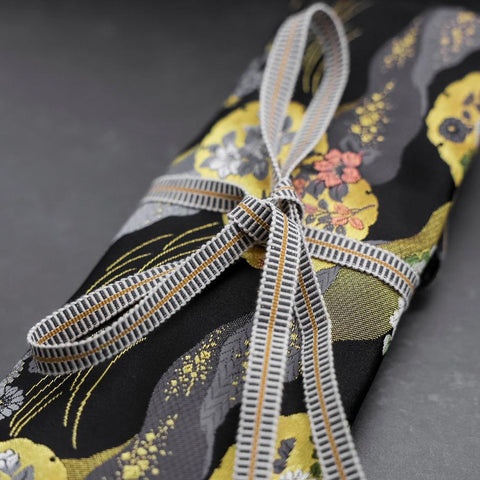 Musashi Japanese Style Kitchen Knife Roll Michi-naga Yukiwamon 4 Pockets Handmade-[Musashi]-[Couteaux de cuisine japonais]
