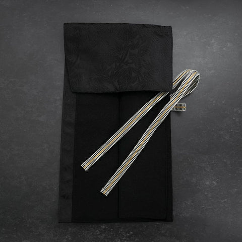 Musashi Japanese Style Kitchen Knife Roll Phoenix Black 1 Pocket Handmade-[Musashi]-[Couteaux de cuisine japonais]
