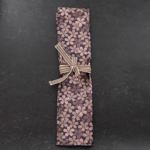 Musashi Japanese Style Kitchen Knife Roll Purple Sakura 1 Pocket Handmade-[Musashi]-[Couteaux de cuisine japonais]