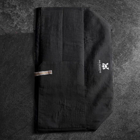 Musashi Rouleau de Couteaux de Cuisine Style Japonais Bleu Marine et Doré Dragon 2 Pochette Fait Main-[Musashi]-[Couteaux de cuisine japonais]