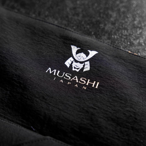 Musashi Rouleau de Couteaux de Cuisine Style Japonais Bleu Marine et Doré Dragon 2 Pochette Fait Main-[Musashi]-[Couteaux de cuisine japonais]