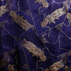 Musashi Rouleau de Couteaux de Cuisine Style Japonais Bleu Marine et Doré Dragon 2 Pochette Fait Main-[Musashi]-[Couteaux de cuisine japonais]