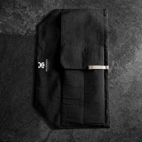 Musashi Rouleau de Couteaux de Cuisine Style Japonais Bleu Marine et Doré Tigre 2 Pochette Fait Main-[Musashi]-[Couteaux de cuisine japonais]