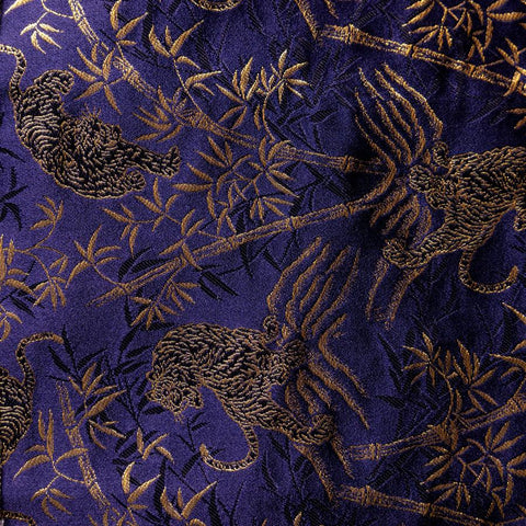 Musashi Rouleau de Couteaux de Cuisine Style Japonais Bleu Marine et Doré Tigre 2 Pochette Fait Main-[Musashi]-[Couteaux de cuisine japonais]