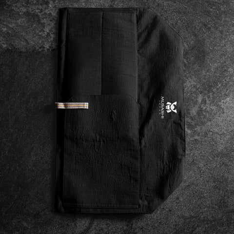 Musashi Rouleau de Couteaux de Cuisine Style Japonais Fleur Noire 2 Pochette Fait Main-[Musashi]-[Couteaux de cuisine japonais]
