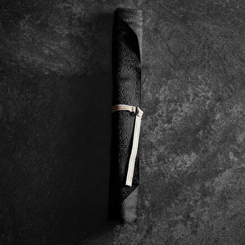 Musashi Rouleau de Couteaux de Cuisine Style Japonais Fleur Noire 2 Pochette Fait Main-[Musashi]-[Couteaux de cuisine japonais]