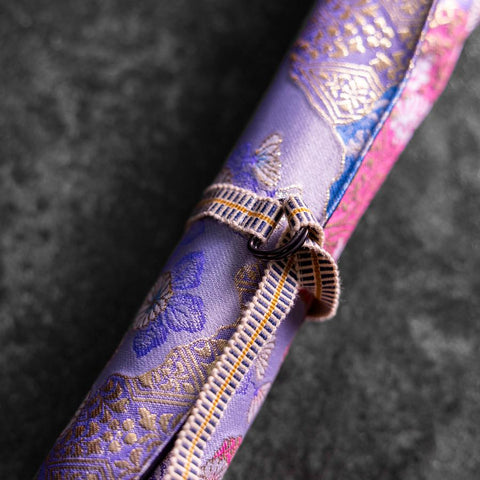 Musashi Rouleau de Couteaux de Cuisine Style Japonais Yamagata Kikkamon - Violet 2 Pochette Fait Main-[Musashi]-[Couteaux de cuisine japonais]