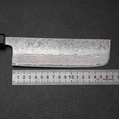 Nakiri 440C Nashiji Damas Manche Urushi Pourpre 165mm-[Musashi]-[Couteaux de cuisine japonais]