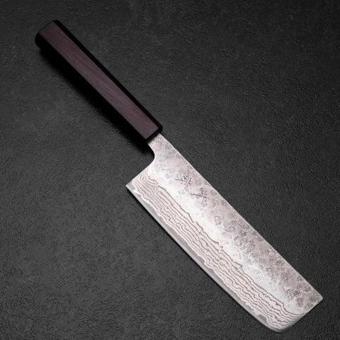 Nakiri 440C Nashiji Damas Manche Urushi Pourpre 165mm-[Musashi]-[Couteaux de cuisine japonais]