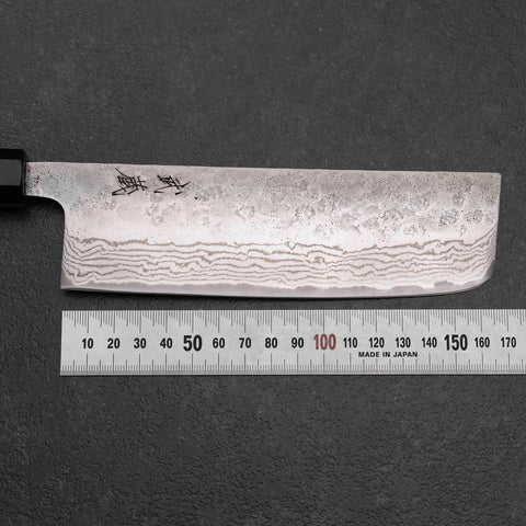 Nakiri 440C Nashiji Damas Manche en Buffle et Bubinga 165mm-[Musashi]-[Couteaux de cuisine japonais]
