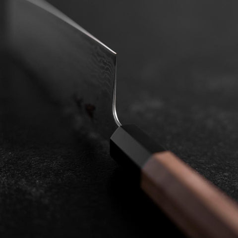 Nakiri 440C Nashiji Damas Manche en Buffle et Noyer 165mm-[Musashi]-[Couteaux de cuisine japonais]
