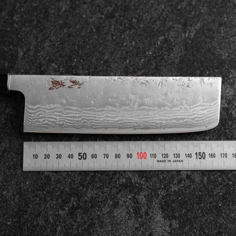 Nakiri 440C Nashiji Damas Manche en Buffle et Noyer 165mm-[Musashi]-[Couteaux de cuisine japonais]