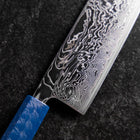 Nakiri AUS-10 Damas Manche Urushi Bleu 165mm-[Musashi]-[Couteaux de cuisine japonais]