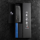 Nakiri AUS-10 Damas Manche Urushi Bleu 165mm-[Musashi]-[Couteaux de cuisine japonais]
