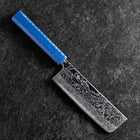 Nakiri AUS-10 Damas Manche Urushi Bleu 165mm-[Musashi]-[Couteaux de cuisine japonais]