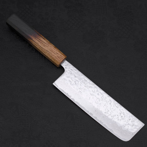 Nakiri AUS-10 Miroir Tsuchime Damas Manche Yaki Urushi 165mm-[Musashi]-[Couteaux de cuisine japonais]