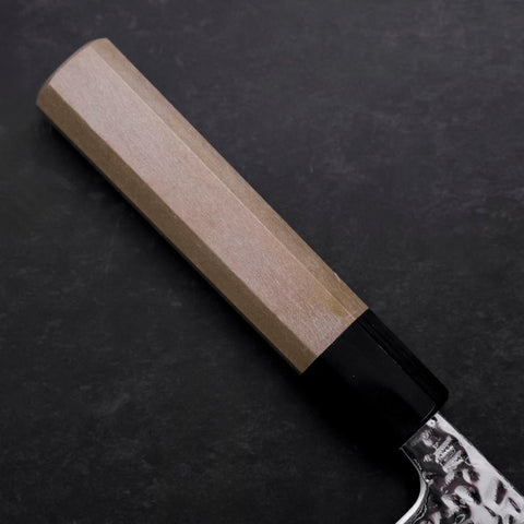Nakiri AUS-10 Mirror Tsuchime Damas Manche en Buffle et Magnolia 165mm-[Musashi]-[Couteaux de cuisine japonais]