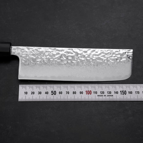 Nakiri AUS-10 Mirror Tsuchime Damas Manche en Buffle et Magnolia 165mm-[Musashi]-[Couteaux de cuisine japonais]
