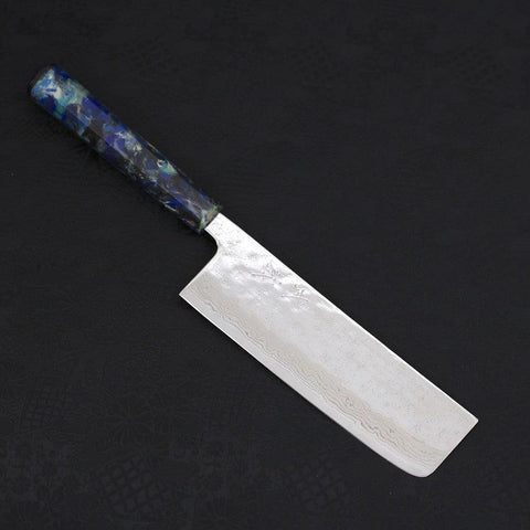 Nakiri AUS-10 Nashiji Damas Manche Feux D'Artifices Océan 165mm-[Musashi]-[Couteaux de cuisine japonais]