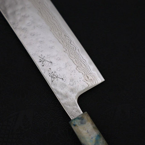 Nakiri AUS-10 Nashiji Damas Manche Mix Blanc Océan 165mm-[Musashi]-[Couteaux de cuisine japonais]