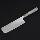 Nakiri AUS-10 Nashiji Damas Manche Océan Mélange Blanc 165mm-[Musashi]-[Couteaux de cuisine japonais]