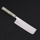 Nakiri AUS-10 Nashiji Damas Manche Océan Mélange Blanc 165mm-[Musashi]-[Couteaux de cuisine japonais]