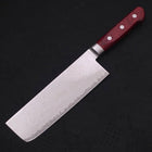 Nakiri AUS-10 Nickel en Vagues Damas Manche Occidental Rouge 165mm-[Musashi]-[Couteaux de cuisine japonais]
