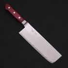 Nakiri AUS-10 Nickel en Vagues Damas Manche Occidental Rouge 165mm-[Musashi]-[Couteaux de cuisine japonais]