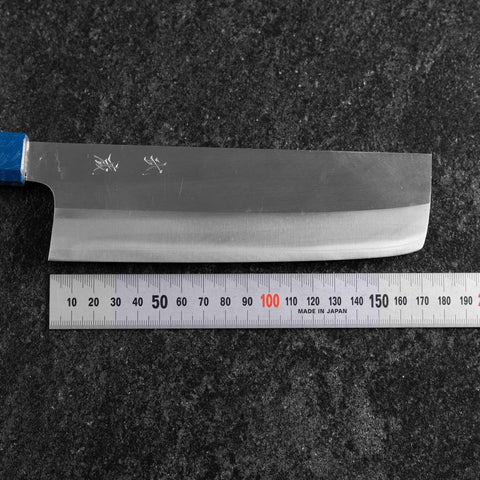 Nakiri AUS-10 Poli Manche Urushi Bleu 170mm-[Musashi]-[Couteaux de cuisine japonais]