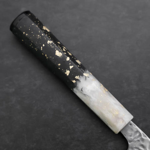 Nakiri AUS-10 Tsuchime Damas Manche Océan Noir Blanc et Or 165mm-[Musashi]-[Couteaux de cuisine japonais]