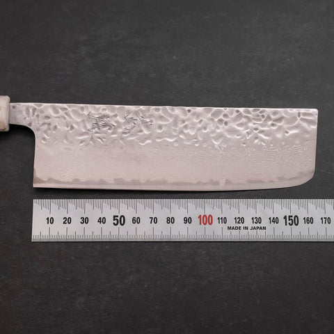 Nakiri AUS-10 Tsuchime Damas Manche Océan Noir Blanc et Or 165mm-[Musashi]-[Couteaux de cuisine japonais]