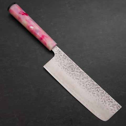 Nakiri AUS-10 Tsuchime Damas Manche Océan Rose Sakura 165mm-[Musashi]-[Couteaux de cuisine japonais]