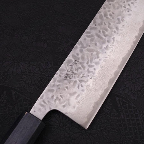 Nakiri AUS-10 Tsuchime Damas Manche Urushi Bleu Sombre 165mm-[Musashi]-[Couteaux de cuisine japonais]