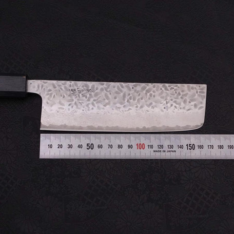 Nakiri AUS-10 Tsuchime Damas Manche Urushi Bleu Sombre 165mm-[Musashi]-[Couteaux de cuisine japonais]