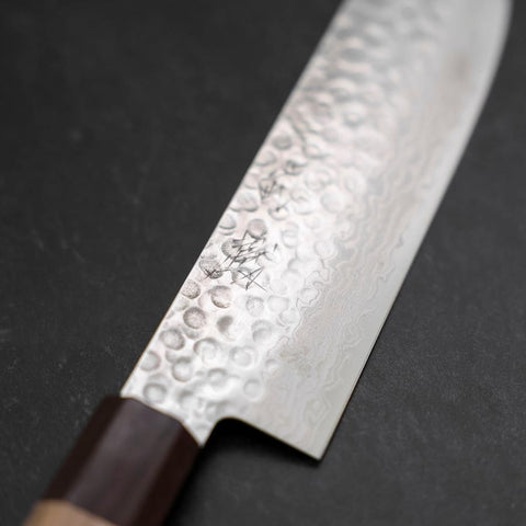 Nakiri AUS-10 Tsuchime Damas Manche en Noyer et Bois de Rose 165mm-[Musashi]-[Couteaux de cuisine japonais]