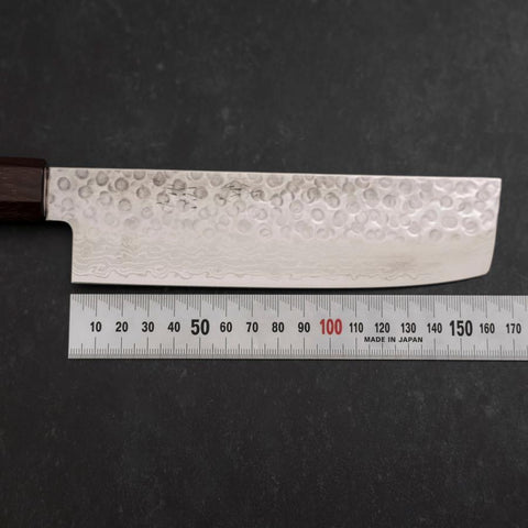 Nakiri AUS-10 Tsuchime Damas Manche en Noyer et Bois de Rose 165mm-[Musashi]-[Couteaux de cuisine japonais]