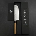 Nakiri AUS-10 Tsuchime Damas Manche en Noyer et Bois de Rose 165mm-[Musashi]-[Couteaux de cuisine japonais]
