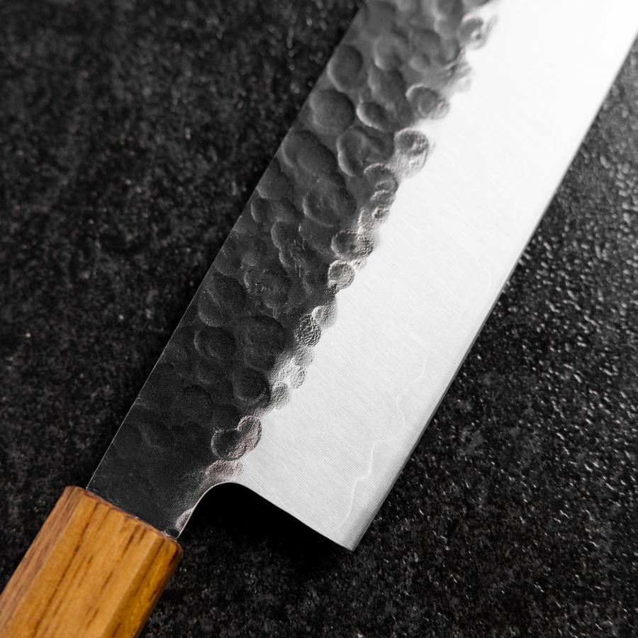 Nakiri AUS-8 Kurouchi Tsuchime Manche Yaki Urushi 170mm-[Musashi]-[Couteaux de cuisine japonais]