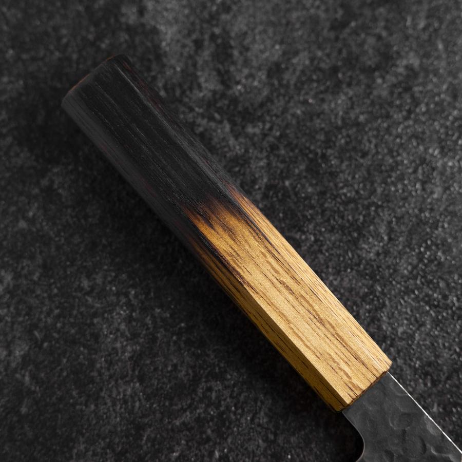 Nakiri AUS-8 Kurouchi Tsuchime Manche Yaki Urushi 170mm-[Musashi]-[Couteaux de cuisine japonais]