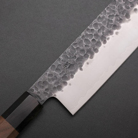 Nakiri AUS-8 Kurouchi Tsuchime Manche en Noyer et Bois de Rose 170mm-[Musashi]-[Couteaux de cuisine japonais]
