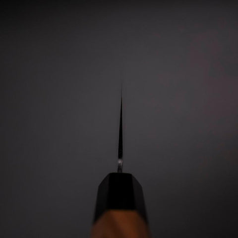 Nakiri AUS-8 Kurouchi Tsuchime Manche en Noyer et Bois de Rose 170mm-[Musashi]-[Couteaux de cuisine japonais]