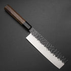 Nakiri AUS-8 Kurouchi Tsuchime Manche en Noyer et Bois de Rose 170mm-[Musashi]-[Couteaux de cuisine japonais]