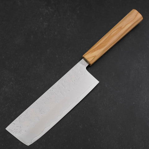 Nakiri AUS-8 Nashiji Manche en Olivier 165mm-[Musashi]-[Couteaux de cuisine japonais]