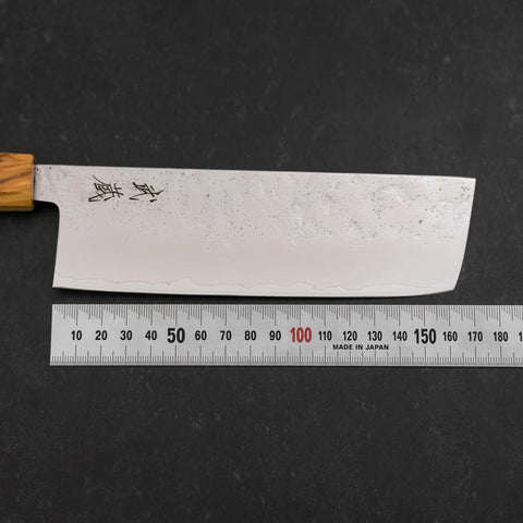 Nakiri AUS-8 Nashiji Manche en Olivier 165mm-[Musashi]-[Couteaux de cuisine japonais]